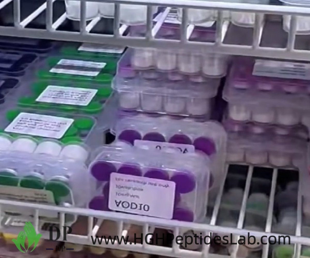 AOD9604 clear box with external product label close up