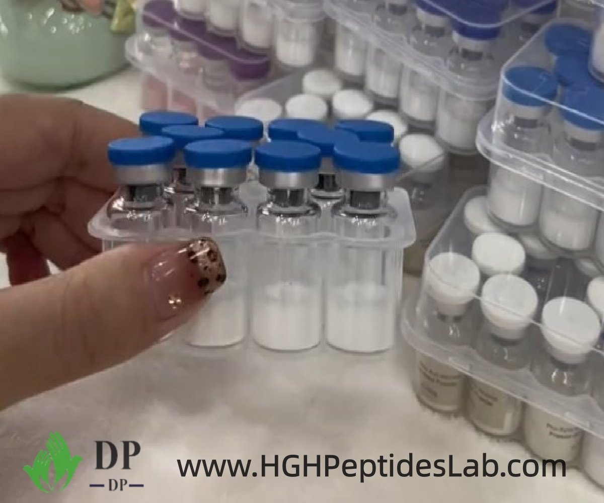 Best HGH blue top vials arranged in a transparent storage box