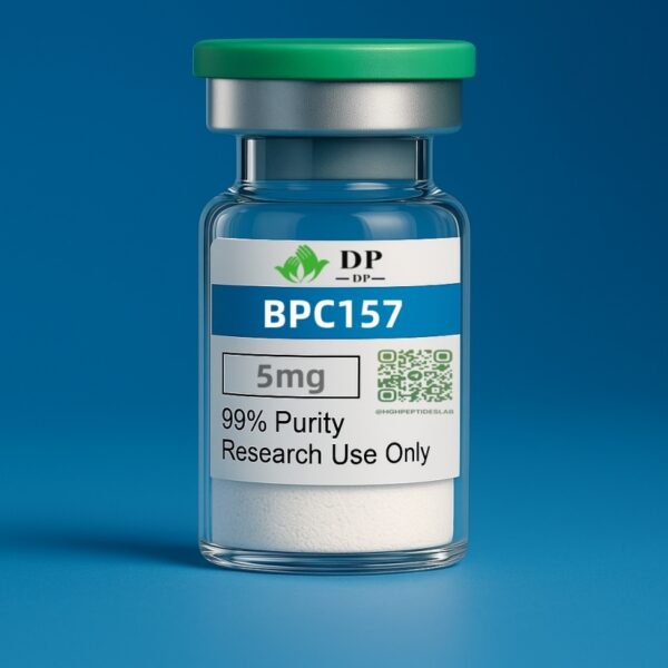 BPC-157 Frasco de peptídeo liofilizado de 5 mg, pureza 99%