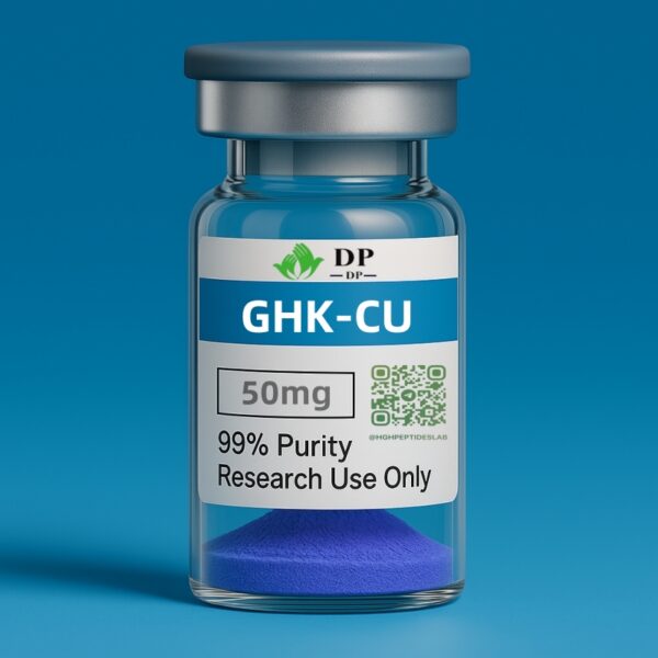 GHK-Cu peptide vial 50mg, white lyophilized powder