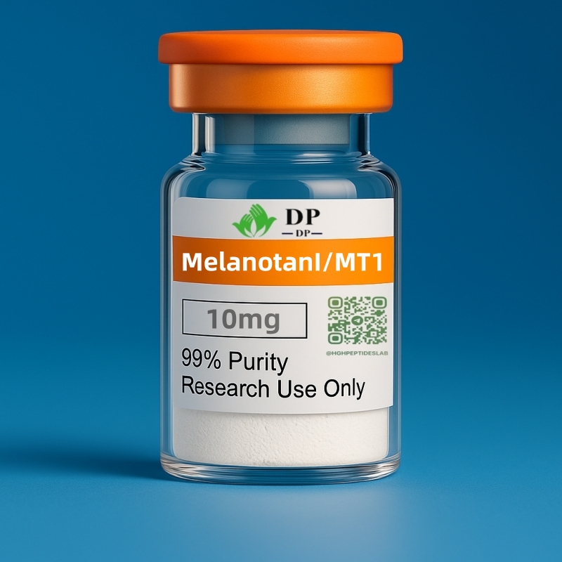 Melanotan I (MT1) peptide vial 10mg, white lyophilized powder