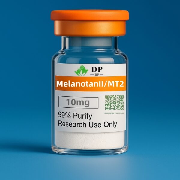 Melanotan II (MT2) peptide vial 10mg, white lyophilized powder
