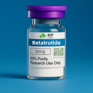 Frasco de peptídeo de retatrutide 5mg, pó liofilizado branco