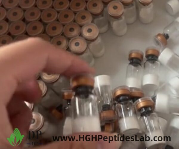 Triptorelin peptide vial — lyophilized powder close-up