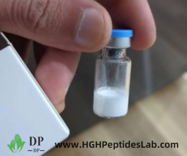 Survodutide peptide vial close-up — lyophilized powder