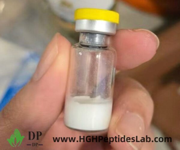 Thymosin Alpha-1 peptide vial close-up — white lyophilized powder